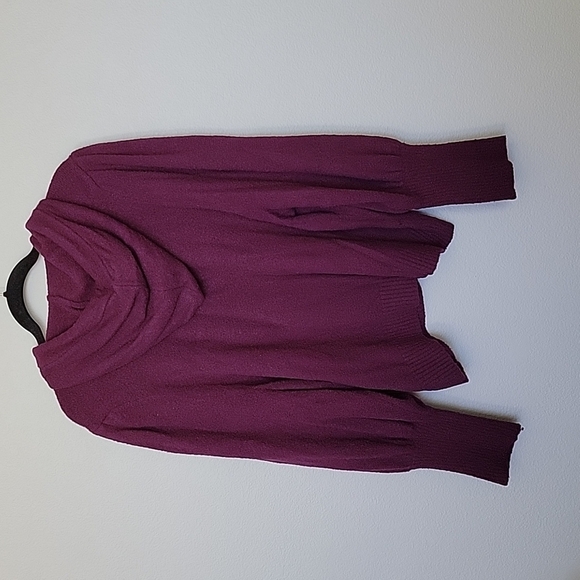 Express Girly soft XL balloon/ puff sleeve pullover hoodie mauve wine - Picture 7 of 9